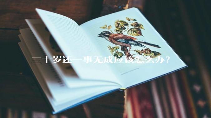 三十岁还一事无成应该怎么办？